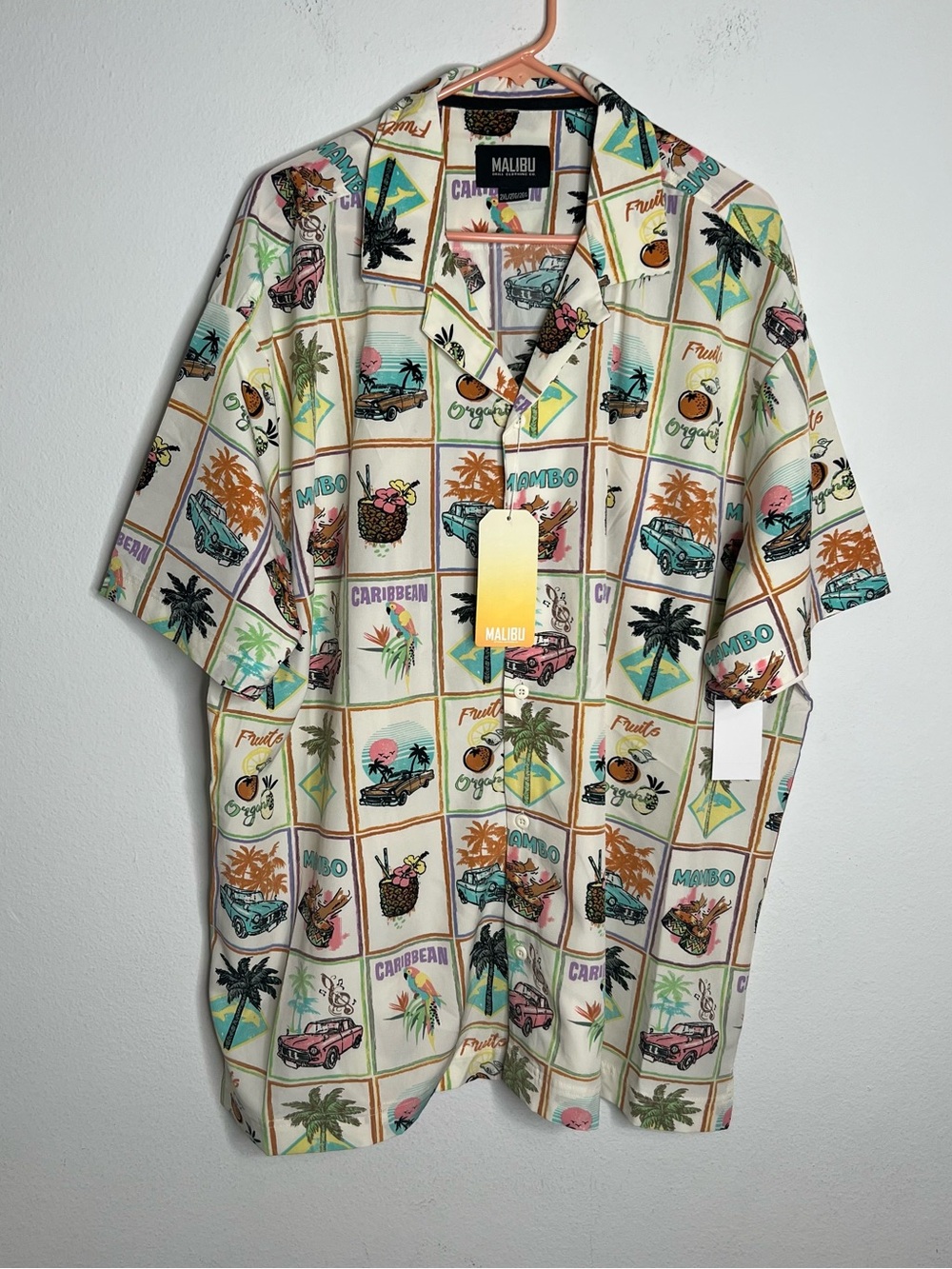 Malibu Drill Clothing 4-Way Tropical Print Shirt Size 2XL